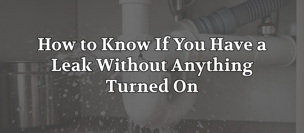 Water spraying from a leaking pipe beneath a sink, illustrating how to identify a plumbing leak when fixtures are turned off.
